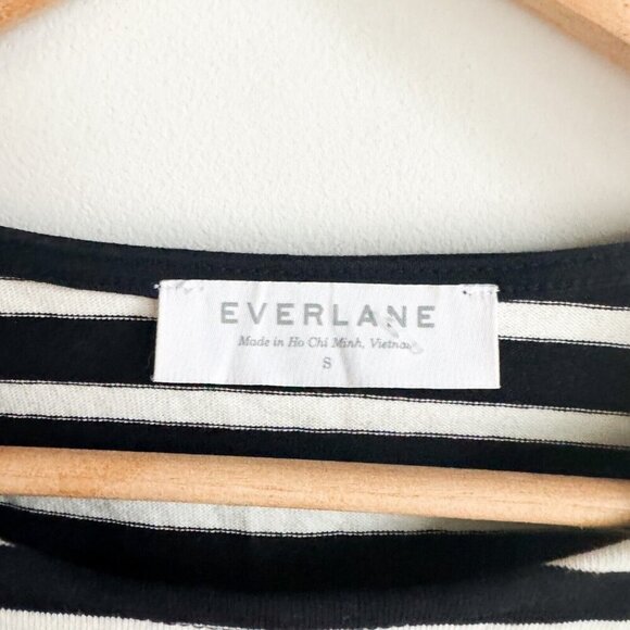 Everlane Black & White Breton Stripe Top S - Picture 2 of 5